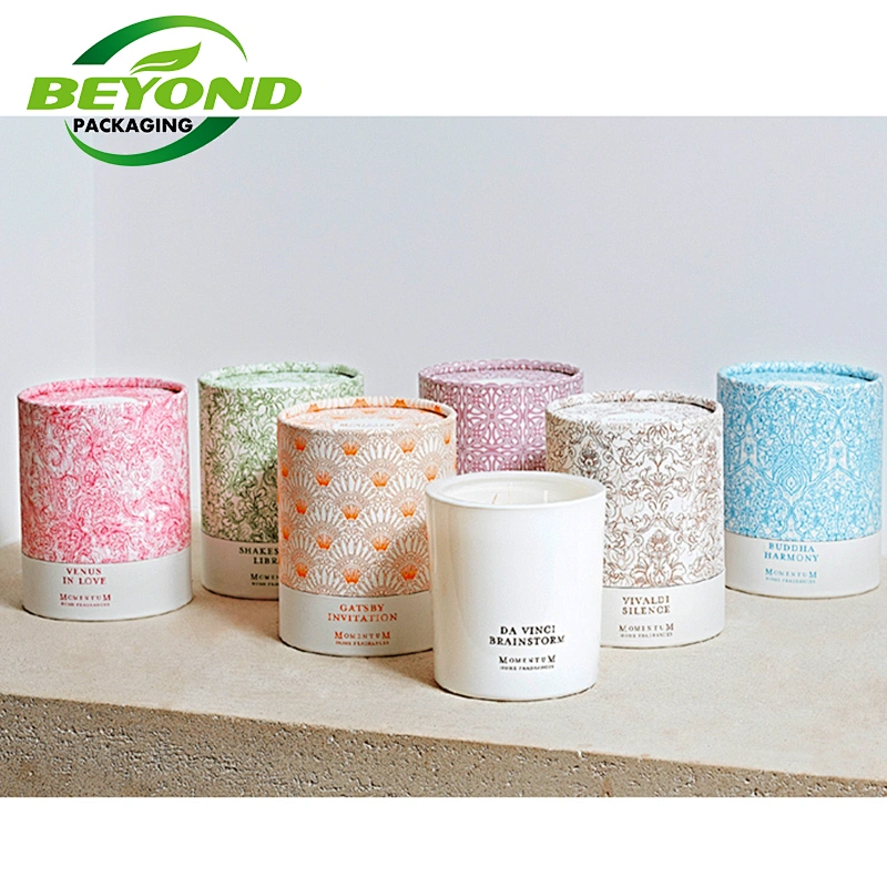 Custom Printing Different Size Cardboard Tube Cylinder Packaging Box Paper Tube With Custom Design For Candle Packaging