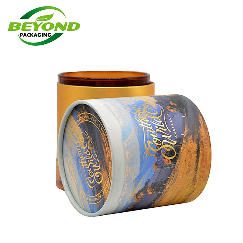 Biodegradable New Product High Quality Natural Kraft Gift Cylinder Cardboard Box Luxury Tube Candle Bottle Packaging Wholesale