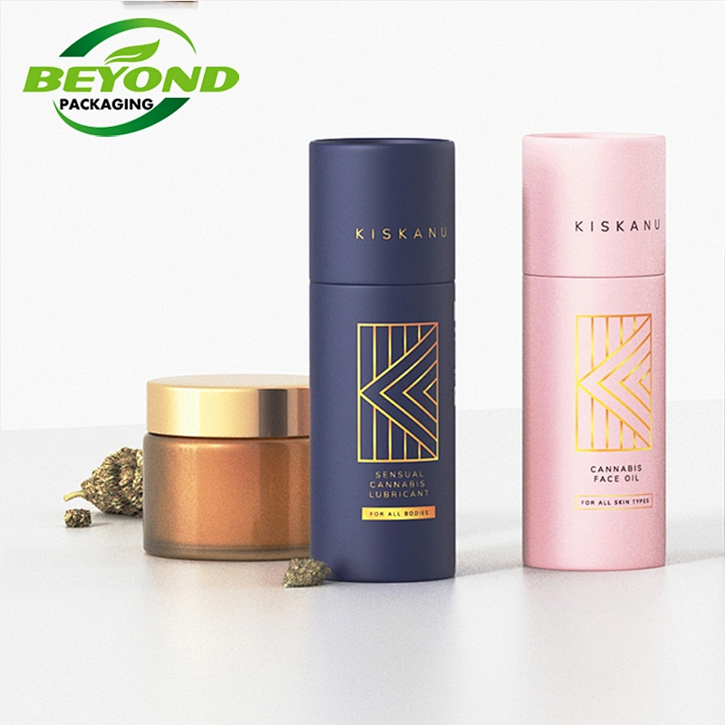 custom spot UV coating skin care perfume double paper tubes serum bio degradable cosmetic packaging for 30ml bottle