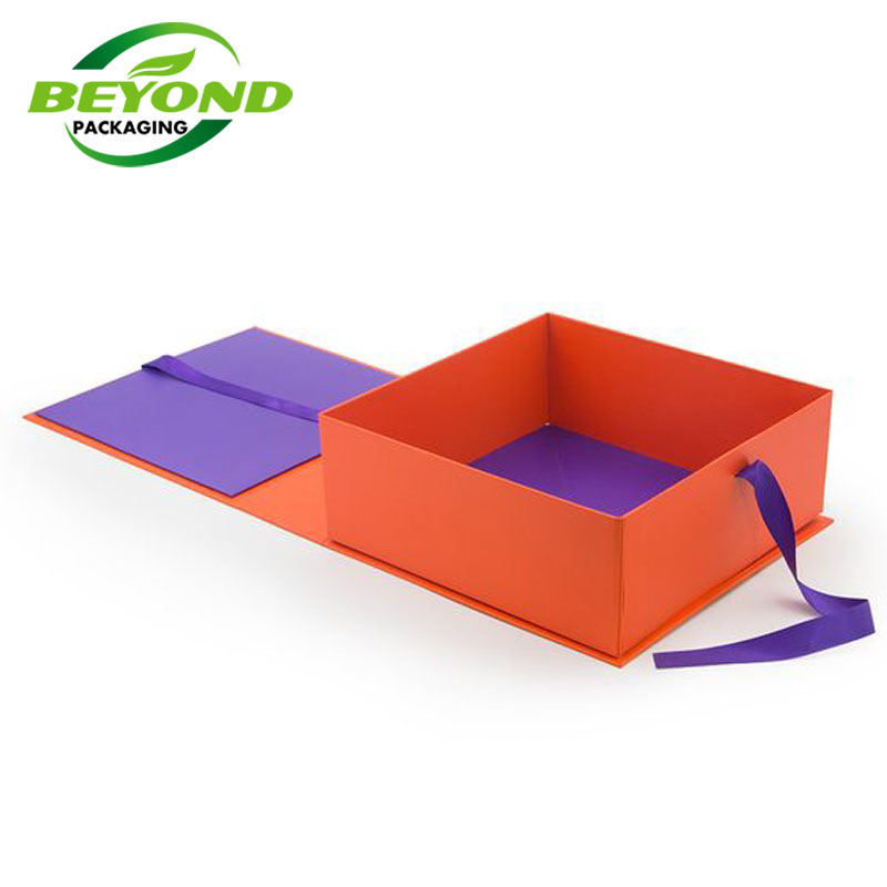 Luxury Custom Logo Printing Box Cardboard Paper Folded With Ribbon Hair Bundle Wig Packaging Gift Boxes