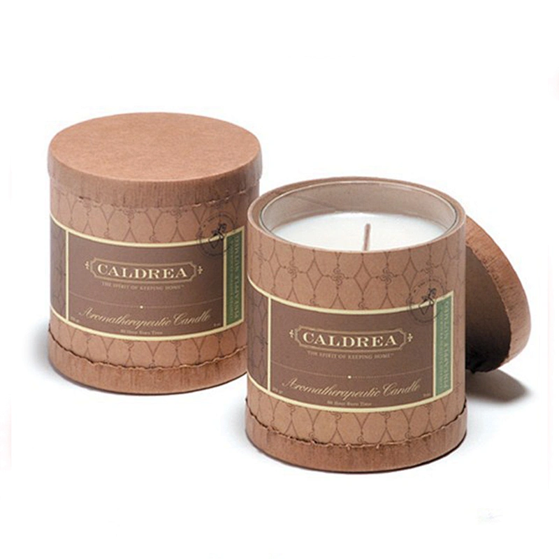 Recycled Kraft Cylinder Packaging Round Paper Gift Box Paper Tube Box Candle Jar Packaging Box