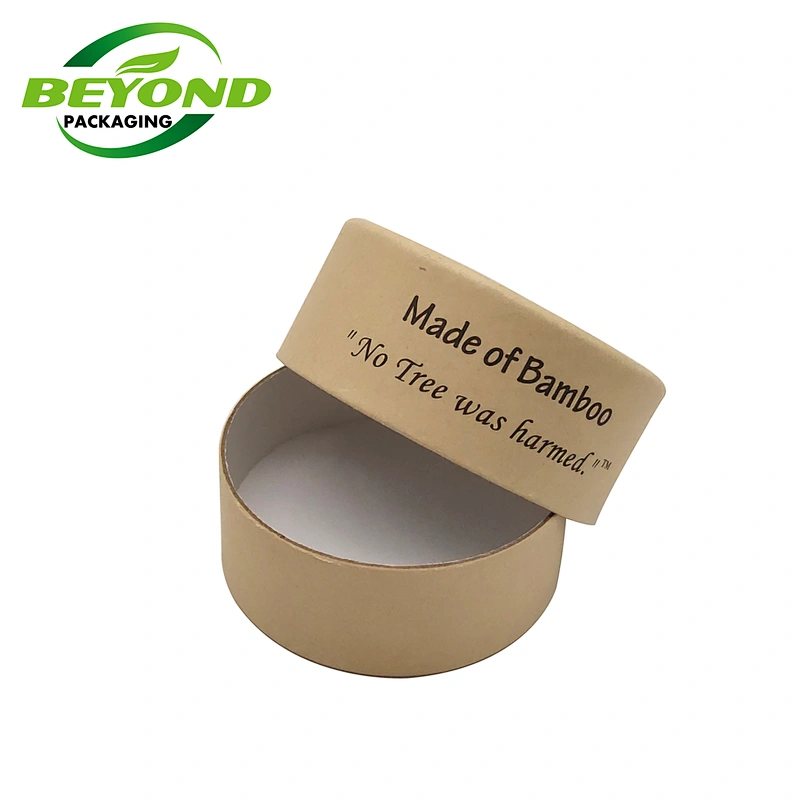Biodegradable  kraft natural bamboo cardboard 30 g eco containers lip balm paper jar for deodorant
