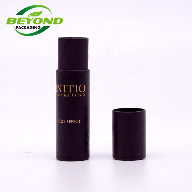 Factory price cardboard perfume bottle paper round tube box black paper tube packaging cosmetic lip gloss bottle packaging