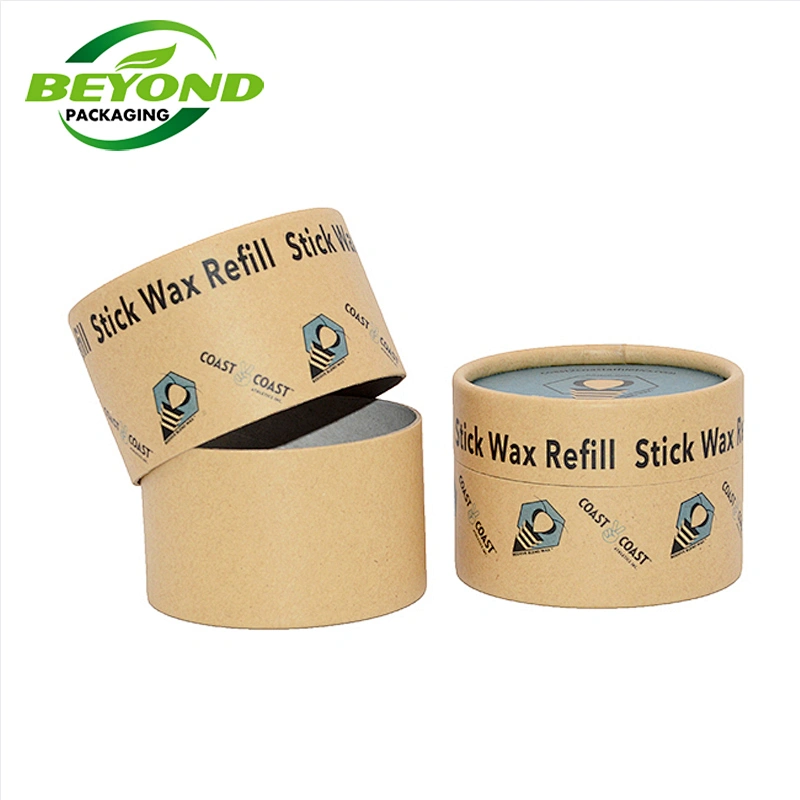 Eco friendly Cosmetic Balm Packaging Small Cylinder Bee Balm Container Oil-proof Paper Lined Unique Natural Beard Balm Paper Tube