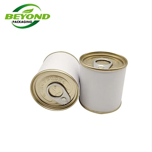 Recycled Biodegradable Material Food Grade Cylinder White Paper Tube Packaging With Metal Lid With Seal For Tea