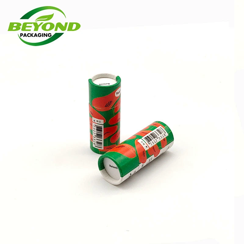 Customized White Craft Paper Custom Printing Biodegradable Push Up Paper Tube Container For 5ml Lip Balm