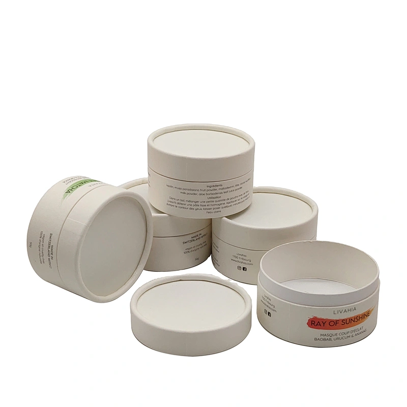 Eco Friendly Biodegradable Natural Bamboo Kraft Paper Packaging Cardboard Tubes Jar 5ml With Oil-proof Paper Inside