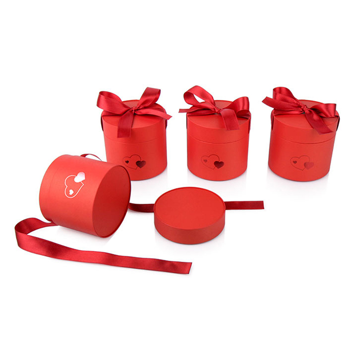 customized design EVA foam satin ribbon cylinder cardboard packaging ube gold foil window biodegradable package box jewelry