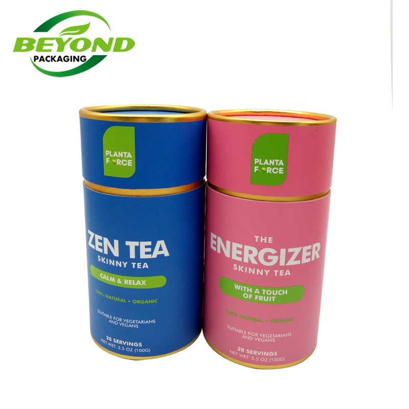 Eco Friendly Dietary Supplement Cylinder Box Packaging Tube Round Packaging Box with Custom Printing For Vitamin Supplements