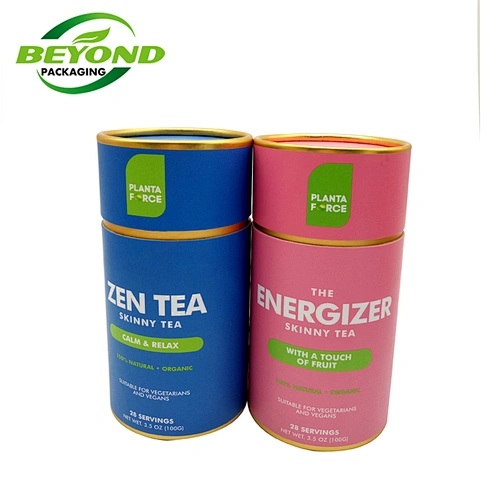 Eco Friendly Dietary Supplement Cylinder Box Packaging Tube Round Packaging Box with Custom Printing For Vitamin Supplements
