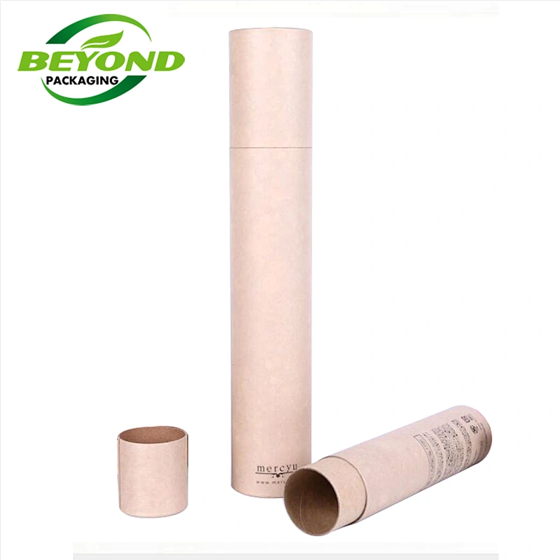 Custom Recycled Kraft Cardboard Cylinder Post Tube Document Poster Mailer Tube Packaging For Wallpaper Poster Mailing Tube