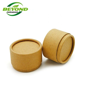 2020 Eco Friendly Surface Printing Round Cardboard lip balm Container Recycled Brown Kraft Paper Tube With Paper Lid Custom