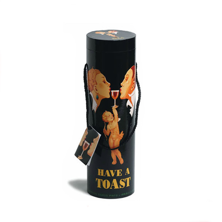Custom Logo High Quality Handmade Rigid Cardboard Paper Tube For Wine Bottle