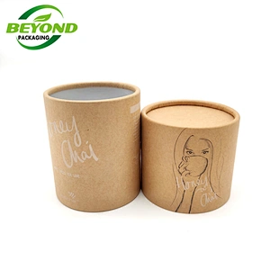 Biodegradable Cardboard Tea Cans Paper Canisters Customised Cylinder Kraft Paper Package for Cookie Chocolate tube