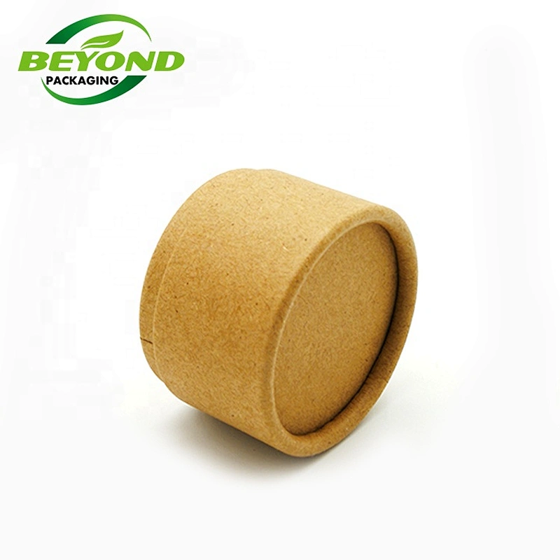 2020 Eco Friendly Surface Printing Round Cardboard lip balm Container Recycled Brown Kraft Paper Tube With Paper Lid Custom