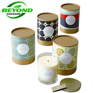 Luxury Printed Logo Round Cardboard Kraft Paper Candle Paper Tube In Candle Packaging