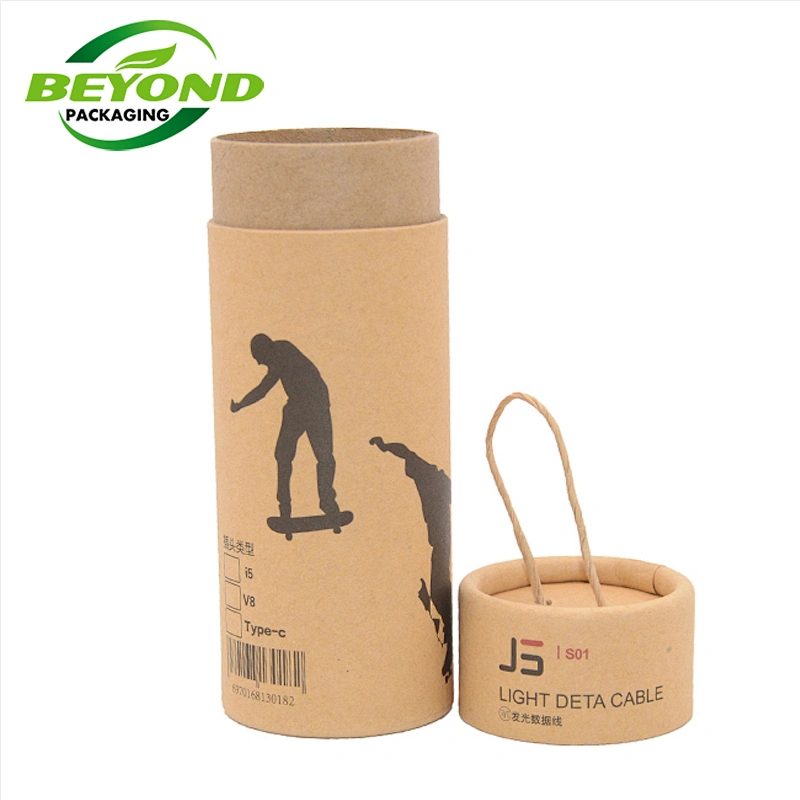 Eco-friendly Biodegradable Round Cylinder Box With Rope Tube Packaging With Rope For  Underwear