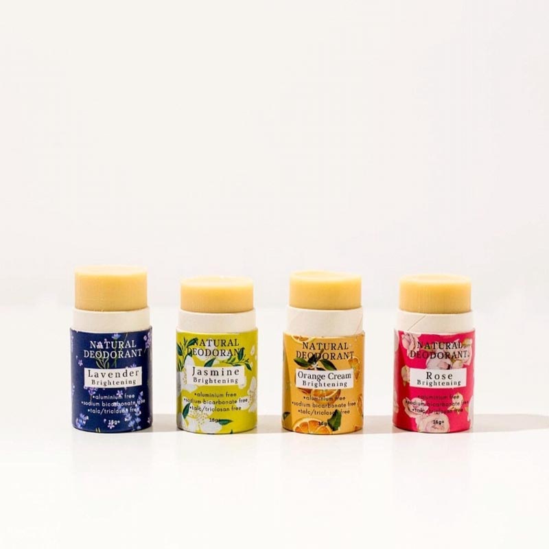 Customized Private Label Moisturizing Natural biodegradable Deodorant 0.3oz 7g Push Up  Lip  Balm Paper Tube