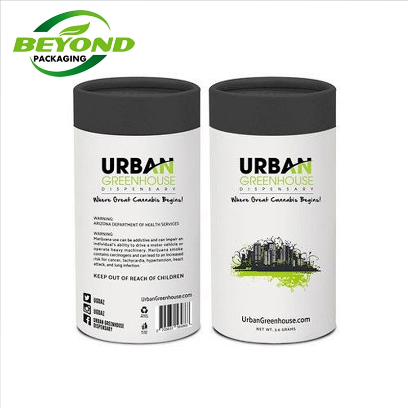 Food Grade Paper Board Kraft Core Cylinder Eco Friendly Paper Tube Container Tea Bag Herb Secondary Packaging with Custom Design