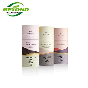 Eco Friendly Biodegradable Cardboard Cylinder Cosmetics Paper Packaging Box Recycled Paper Tube with Custom Printing For Bottle