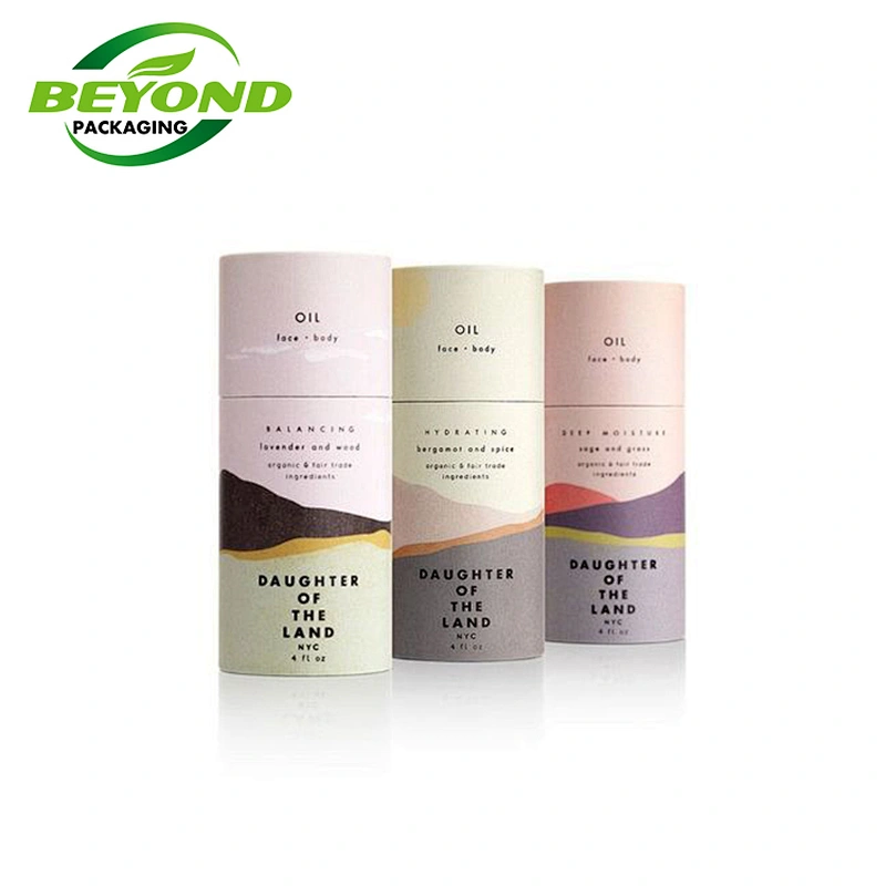 Eco Friendly Biodegradable Cardboard Cylinder Cosmetics Paper Packaging Box Recycled Paper Tube with Custom Printing For Bottle