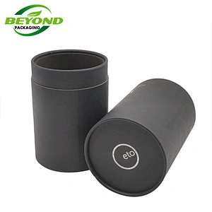 High-end Eco Friendly Black Cardboard Cylinder Round Gift Paper Tube For 750ml Wine Bottles Packaging Tube