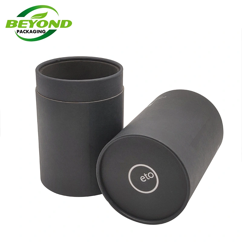 High-end Eco Friendly Black Cardboard Cylinder Round Gift Paper Tube For 750ml Wine Bottles Packaging Tube