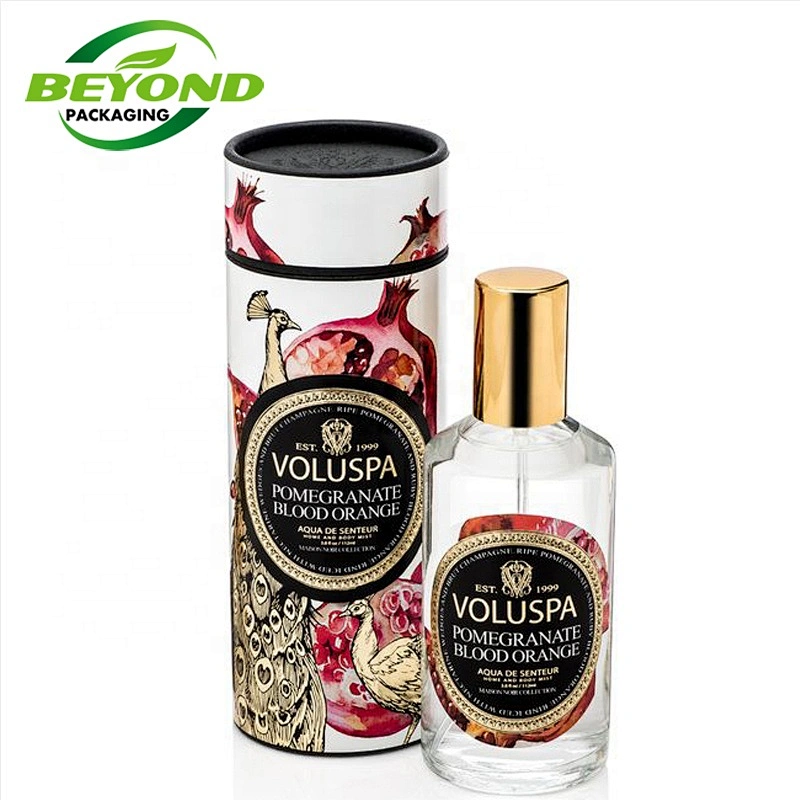 Luxury High-end Custom Design Cylinder Paper Cardboard Perfume Bottle Paper Tube Packaging Cosmetic Drop Bottle Packaging