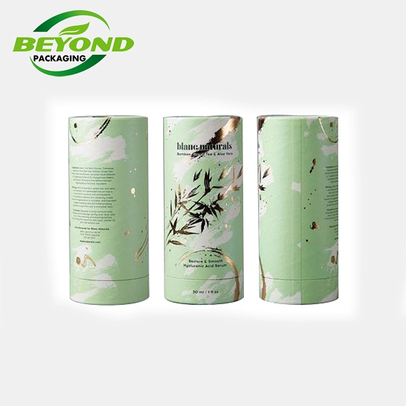 OEM Custom Size Recycled Cardboard Carton Cylinder Packaging Box For Food Tea Coffee with Custom Design
