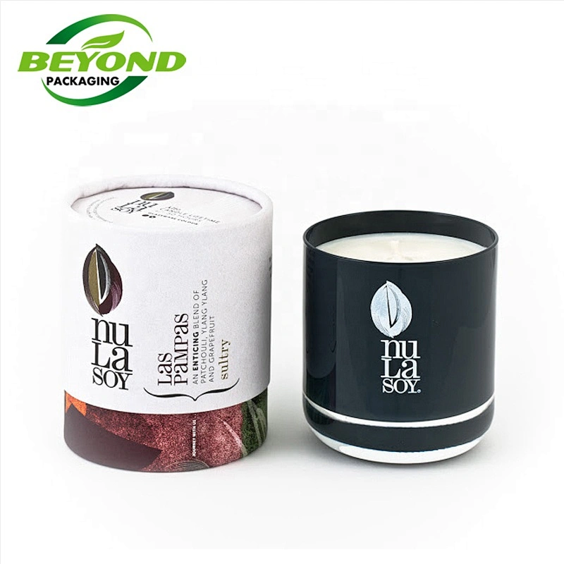 Custom design printing good candle bottle high quantity art paper tube box gift  packaging In China