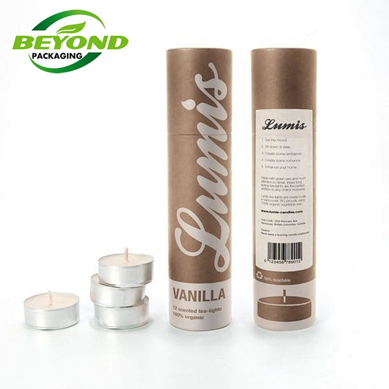 Custom Printing High Quality Round Sealing Paper Tube Box Luxury Kraft Candle Paper Tube Packaging For Cosmetic