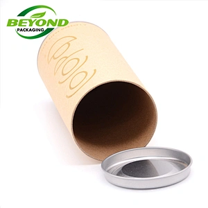 Wholesale Food Grade Cardboard Cylinder Moisture Proof Chocolate Paper Tube Aluminum Foil Boxes Packaging with Metal Lid product