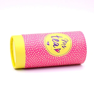 Luxury Customized CMYK Printing Color Wholesale Round Paper Tube Packaging with Long Lid For Tea With Printing