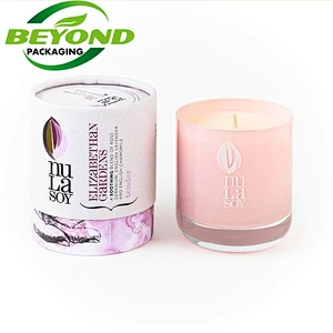 Fashion Biodegradable Round Cylinder Shape Custom Printed Boxes For 7 day 10 oz Candle Jar Kraft Cardboard For 1 Candle