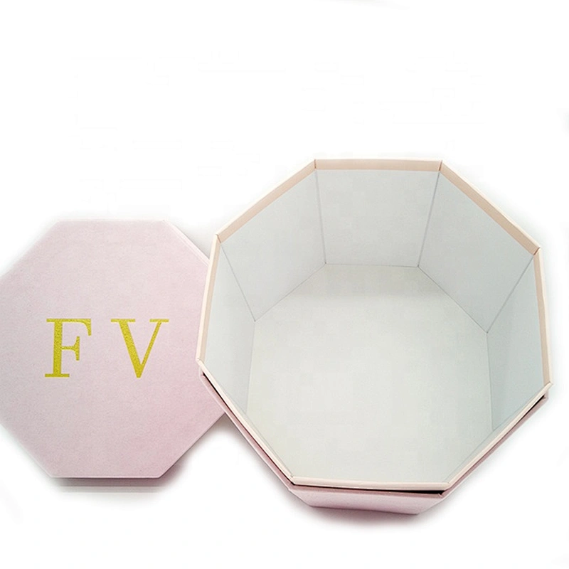 High Quality Paper Material Hexagonal Shape Flower Paper Packaging Carton Box