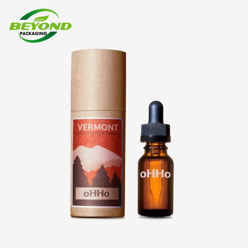 Custom Design 30ml kraft paper box tubes 1 oz cosmetic paper tube cylinder for e liquid bottle