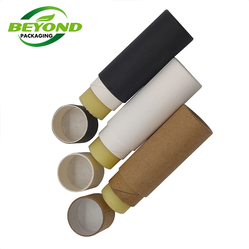 Eco friendly Kraft Push Up Paper Tubes Deodorant Container Round Cardboard Box For Deodorant Stick Coated Wax Paper