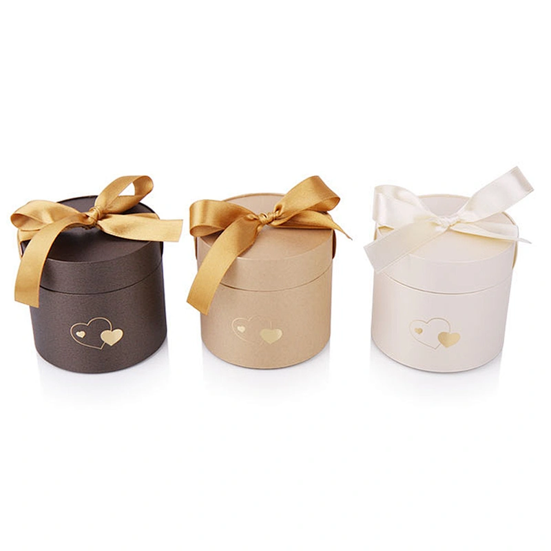 customized design EVA foam satin ribbon cylinder cardboard packaging ube gold foil window biodegradable package box jewelry