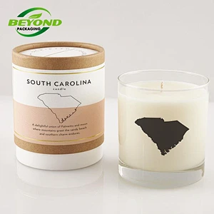 Wholesale Custom Design Cylinder Round Paper Candle Jar Holder Container Circle Tube Candle Box Packaging With Lid