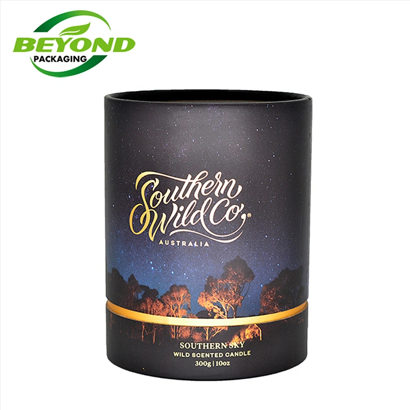 Biodegradable New Product High Quality Natural Kraft Gift Cylinder Cardboard Box Luxury Tube Candle Bottle Packaging Wholesale