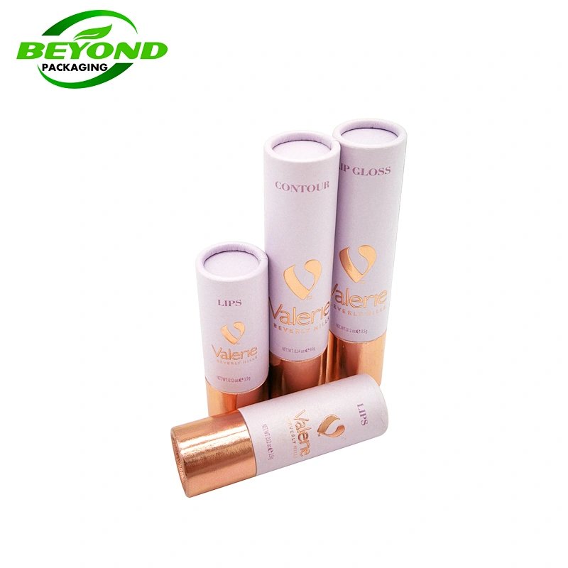 Eco Friendly Luxury High Quality Cardboard Paper Tube Pearl Paper With Private Label For Frost Lip Gloss Tube Packaging
