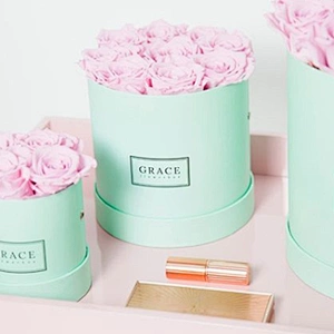 Custom Paper Round Carton Flower Box Packaging for Forever Fresh Flower Packing