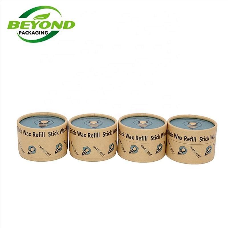 Custom printing kraft cardboard paper tube eco packaging for cosmetics cream jar solid perfume packaging box
