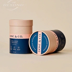 Natural Craft Paper Cardboard Cylinder Box Size 9cm Height into 8cm Diameter Supplement Protein Powder Paper Tube Box With Seal