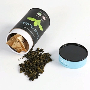 Food Grade Eco Friendly Cardboard Packaging Container For Tea Custom Design For Gift With Iron lids