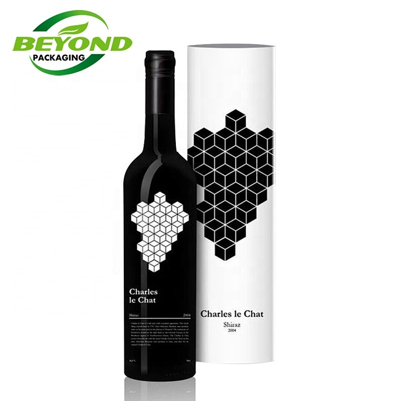 Eco-friendly Custom wine water bottle package paper tube cylinder box cardboard packaging with custom logo