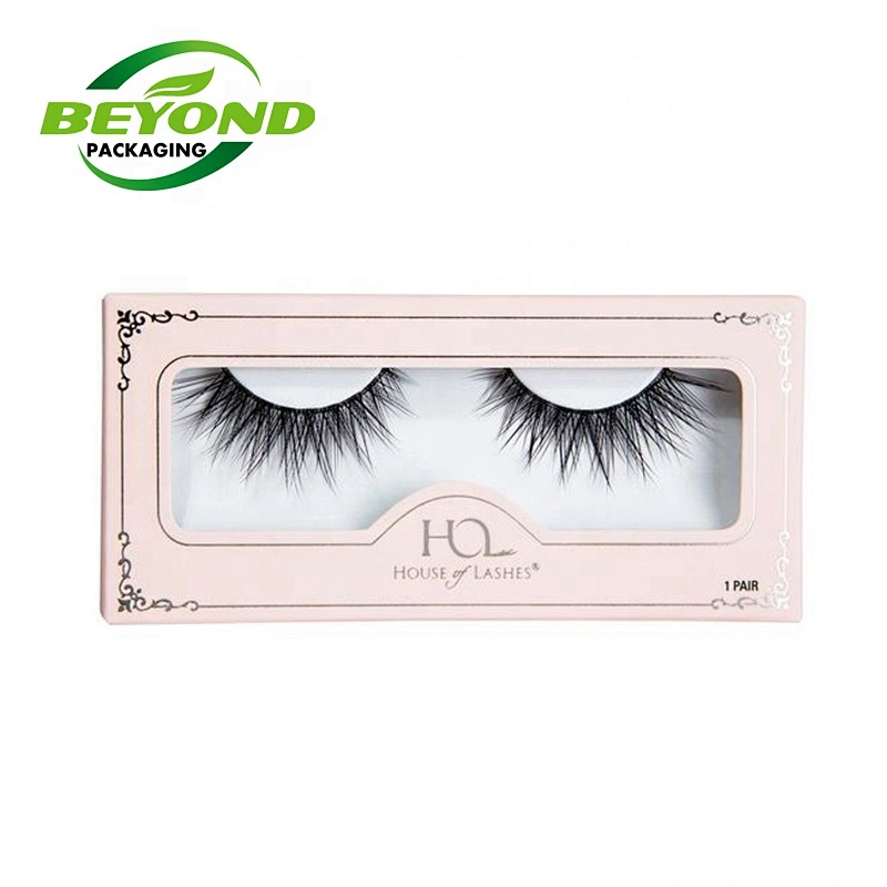 Hot Selling Eco Friendly Luxury Custom Logo Eyelashes Boxes Packaging With Clear PVC Window
