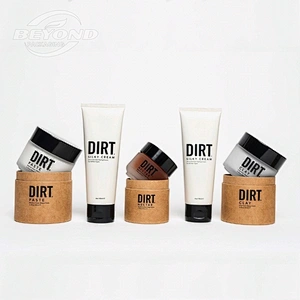 Customized Design Cylinder Gift Packaging Kraft Paper Cardboard Box For Cosmetics Packaging Body Moisturizer