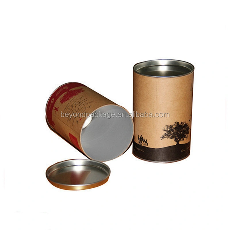 Biodegradable Eco-Friendly Material Recycled Round Kraft Packaging Paper Tea Gift Box