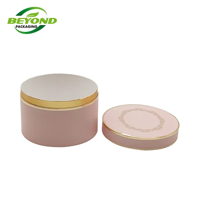Biodegradable recycled customized kraft cardboard paper tube cylinder cosmetics packaging boxes with gold foil